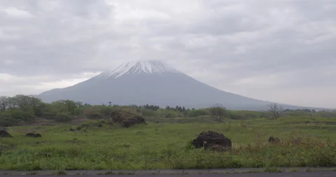 Pan left view of Mount Fuji Stock Footage 157130770