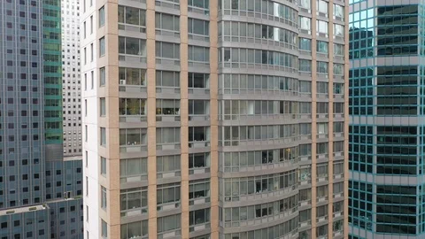 Pan Left View of New York City Buildings and Skyline from the 19th Flo Stock Footage 106606854