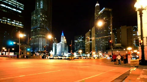 Pan Left Wacker and State Stock Footage 372105