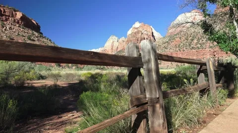 Pan left, Zion National park, landscape Stock Footage