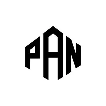 PAN letter logo design with polygon shape. PAN polygon and cube shape logo .. Stock Illustration