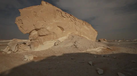 Pan of limestone formations (White Desert, Egypt) Stock Footage 36143105