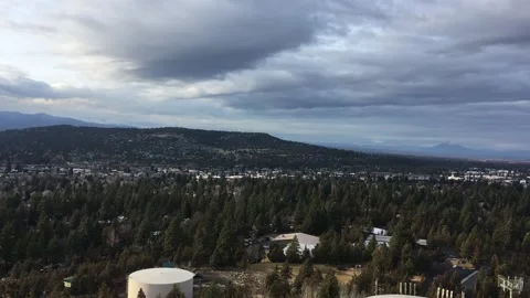 Pan looking down over Bend, Oregon Stock Footage 169667716