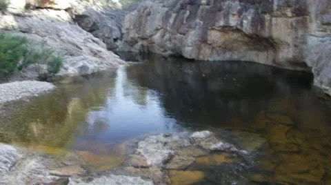 Pan looking down on waterfall to wide forest, Nethercote Falls, NSW, Australia Stock Footage 11237649