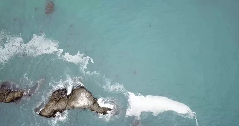 Pan up to mansion on cliff Stock Footage 94462783