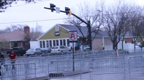 Pan of marathon course. Stock Footage 22733302