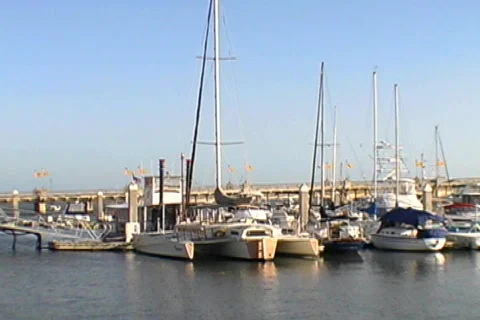 Pan of Marina Harbor Docks Stock Footage