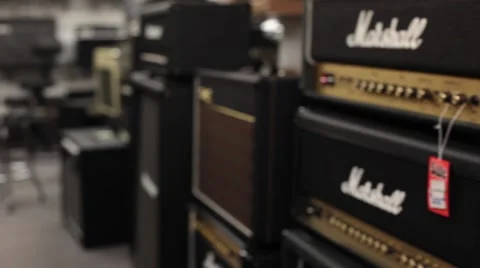 Pan marshall guitar amplifier s2 Stock Footage 56036165
