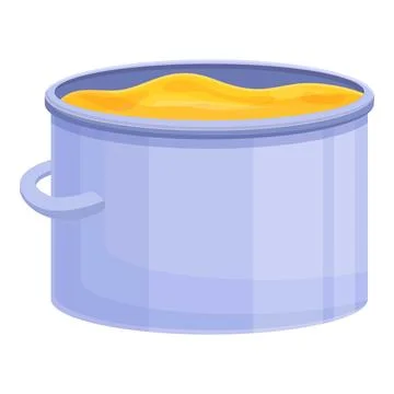 Pan mashed potatoes icon, cartoon style Stock Illustration