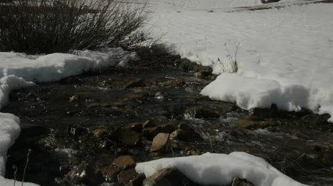 Pan Melting Snow Stock Footage 49682541