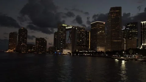 Pan to Miami Skyline Stock Footage 131867877