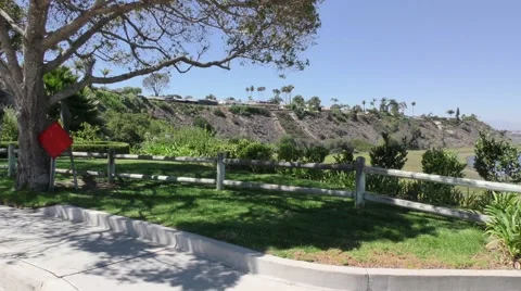 Pan of middle of back bay from residential street on mesa. Stock Footage 67557112