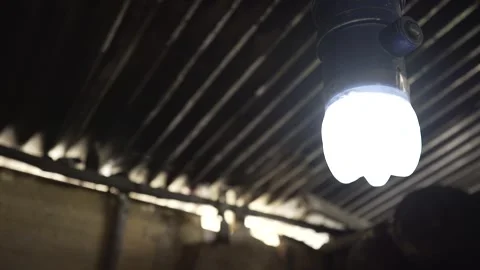 Pan of Moser Lamp Solar Bottle Light Indoors, Conde, Paraiba state, Brazil Stock Footage 320571978