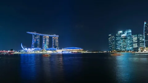 Pan motion view of the Skyline at Night Video stock 102241505