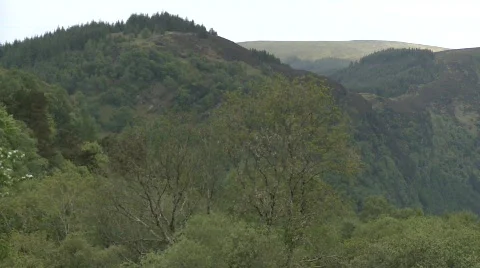 Pan from Mountain to Celtic Cross Stock Footage 460157