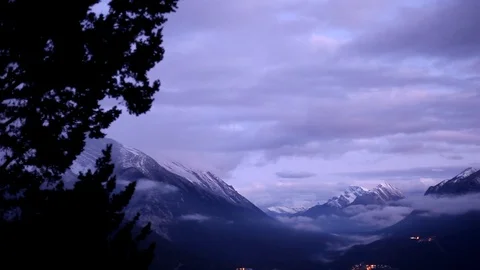 Pan on Mountains over Banff Stock Footage 101987583