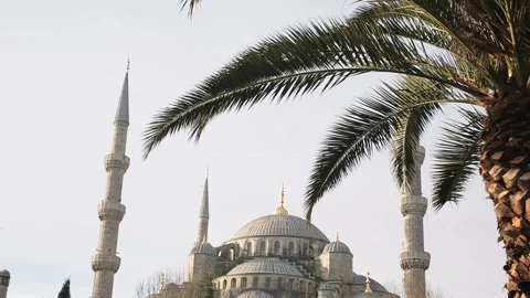 Pan movement of a mosque outside Stock Footage 100268853