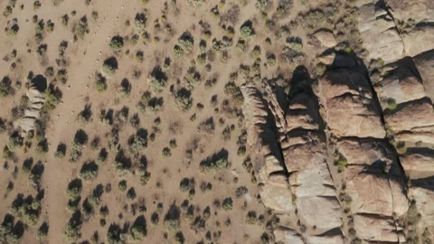 Pan up to Mt. Whitney (drone shot, Alabama Hills California) Stock Footage 209961865