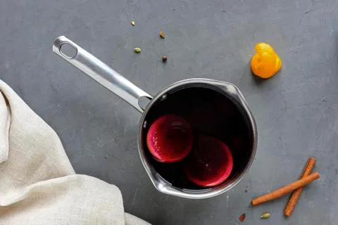 Pan with mulled wine Stock Photos