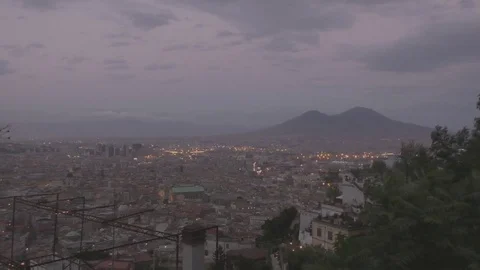 Pan of Naples from Vomero Video stock 81065939