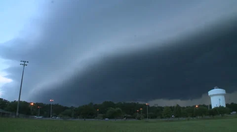 Pan of Nasty Looking Storm Front Cloud Appraoching Stock Footage 54713132