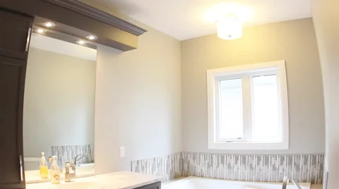 Pan of nice bathroom Stock Footage 55385351