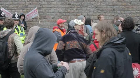 Pan occupy cardiff Video stock 8965986
