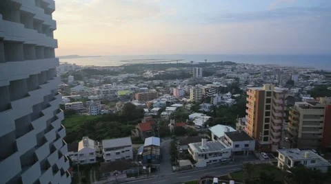 Pan of Okinawa skyline Stock Footage 53516291