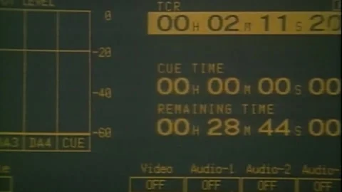 PAN OF OLD DVR DIGITAL DECK DISPLAY WITH BUTTONS Stock Footage 169912326