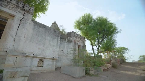 Pan from Old Temple to Chhatris Stock Footage 322159049