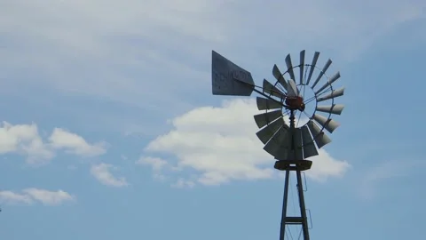 Pan of old windmill Stock Footage 197875378