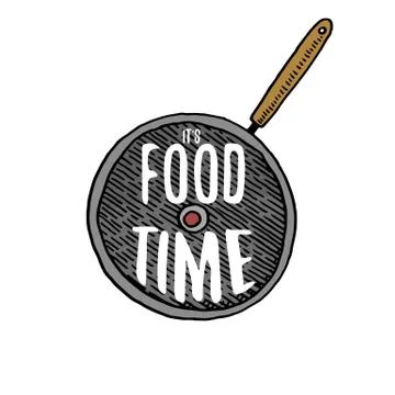 Pan or kitchen utensils, cooking stuff for menu decoration. baking logo emblem Stock Illustration