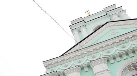 Pan of orthodox church. medium shot Stock Footage 59771224