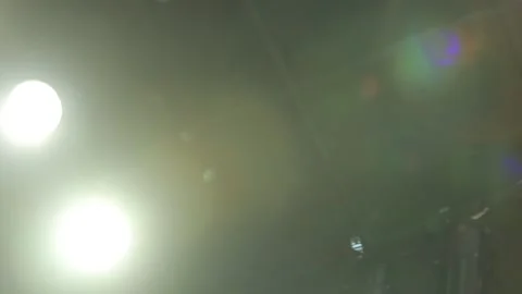 Pan out and in to three par lights Stock Footage 147850816