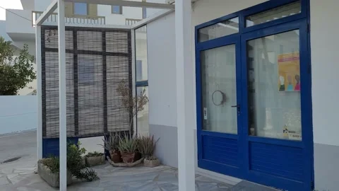 Pan, outdoors, soap maker, mediterranean, island, Greece, whitewash Video stock 169526036