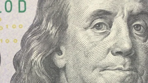 Pan over 100 Dollar Bill Macro Stock Footage 73831355