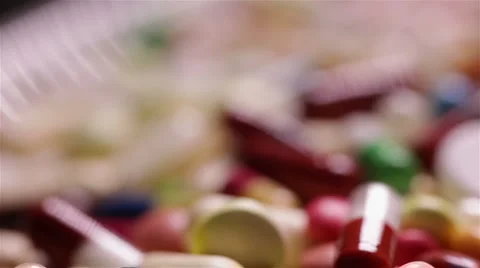 Pan over bill in pills Stock Footage 6739972