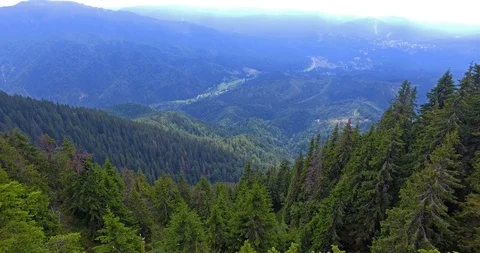 Pan over Carpathian mountains Stock Footage 103789595