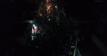 Pan over crowds during Mardi Gras Stock Footage 86073795