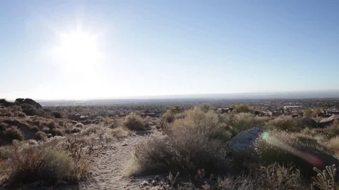 Pan over desert landscape	 Stock Footage 81754751