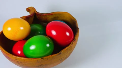 Pan Over Easter Bowl Isolated On White Stock Footage 60070287