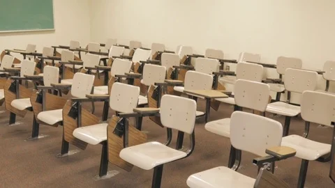 Pan Over Empty School Classroom Stock Footage 80727736