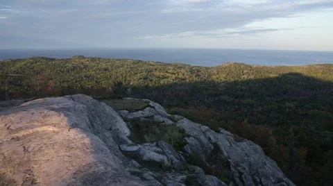 Pan over a forest with mountain shadow Stock Footage 44230870