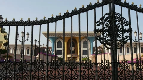 Pan over gate at al alam palace in muscat oman 4K UHD Stock Footage 50795062