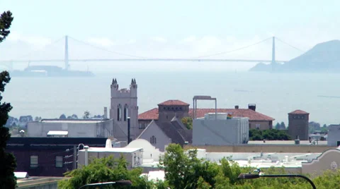 Pan over to Golden Gate Bridge Stock Footage 31241070