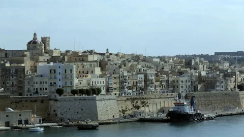 Pan over harbor, Ships docked Stock Footage 108608947