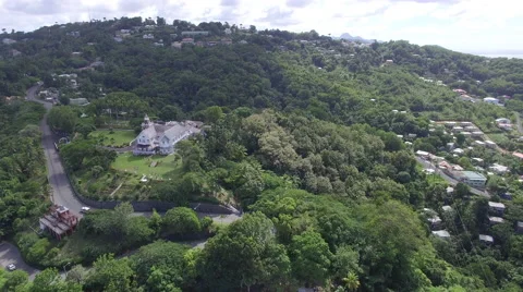 Pan over homes in the mountains Stock Footage 63454523