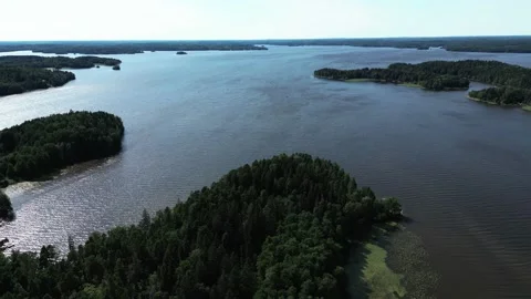 Pan Over a Lake with a Drone Stock Footage 201605652