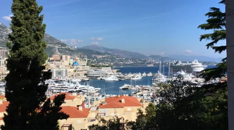 Pan over Monaco harbor Stock-Footage 67025699