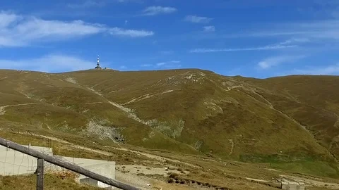 Pan over mountain with cable car Stock Footage 103304627